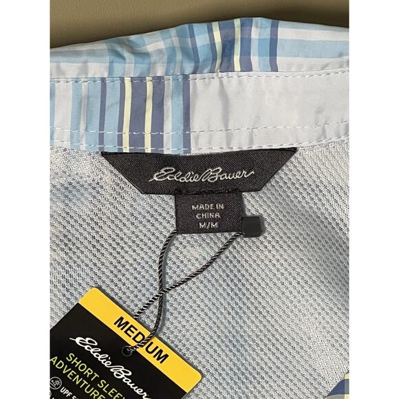 Eddie Bauer SS Adventure Shirt Women’s M Ancient Water Starling Plaid - Picture 4 of 9